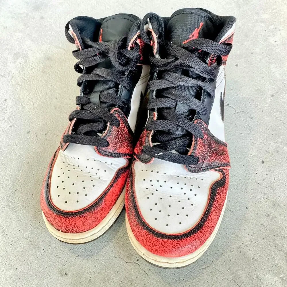 Nike Air Jordan 1 Mid GS Red Black White Youth 6.5Y FB0568-006 Sneakers